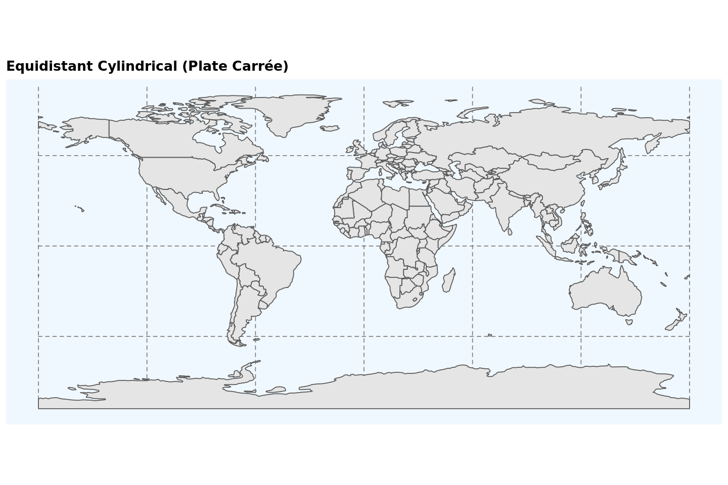 Equidistant Cylindrical (Plate Carrée)