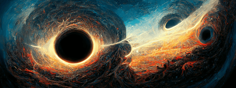 an AI generated picture (Midjourney) with prompt; 'black hole singularity'. You can share and adapt this image following a CC BY-SA 4.0 licence.